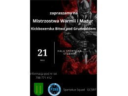 Przedłużenie zgłoszeń do 18.05_Mistrzostwa Warmii i Mazur w kickboxingu w formułach KL, LC, SC_21.05.2022 - Gierzwa